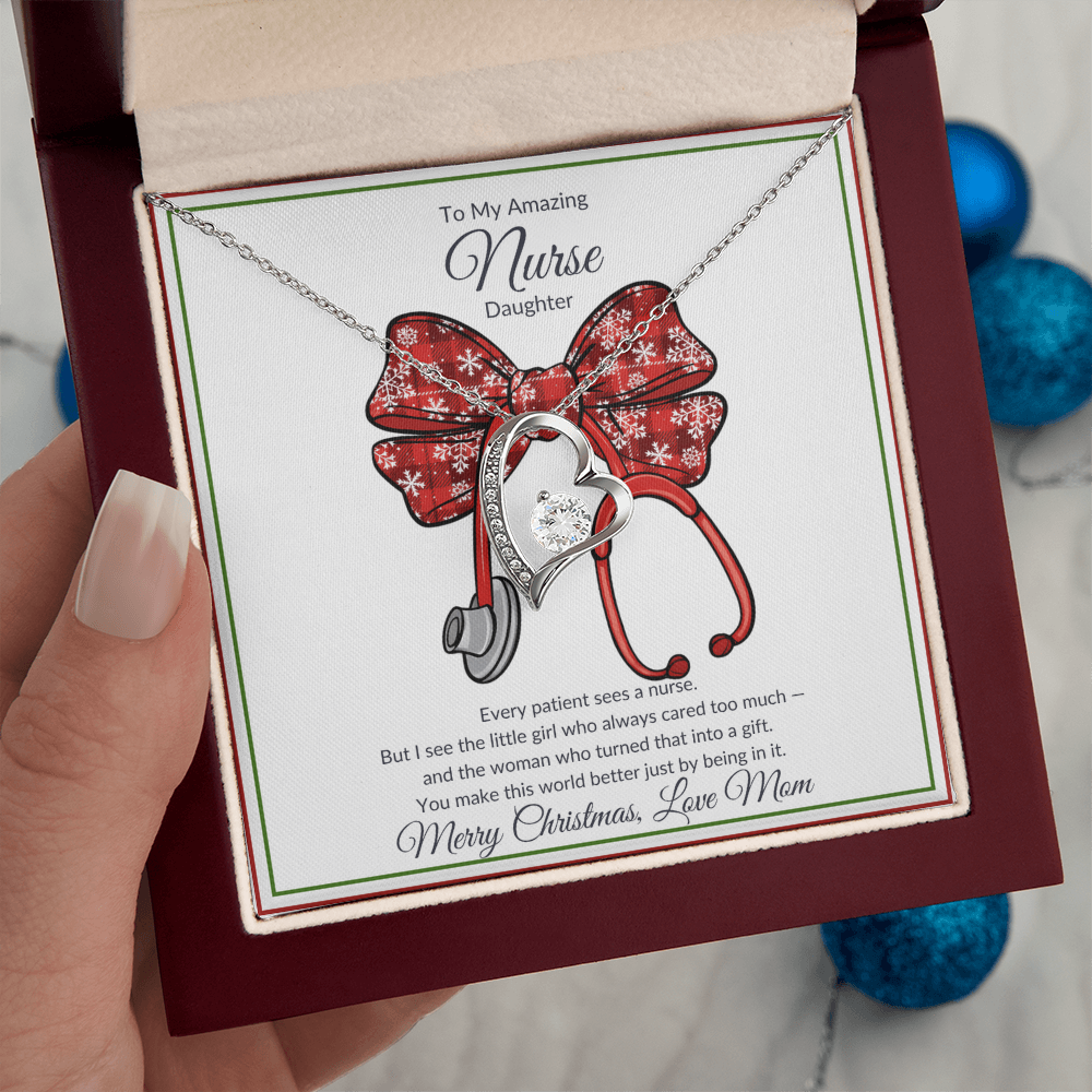 Amazing Nurse Daughter Heart Necklace
