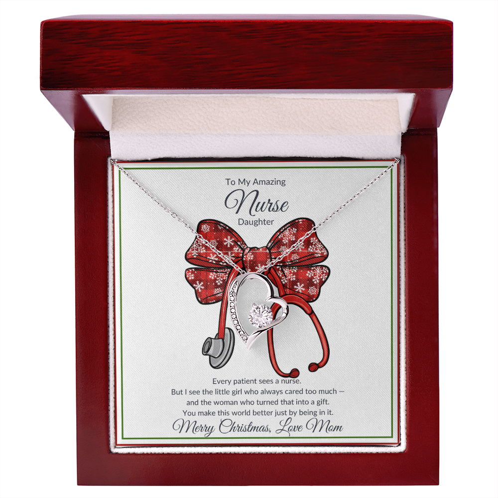 Amazing Nurse Daughter Heart Necklace