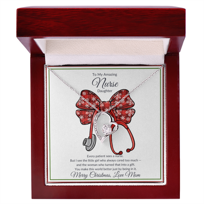 Amazing Nurse Daughter Heart Necklace