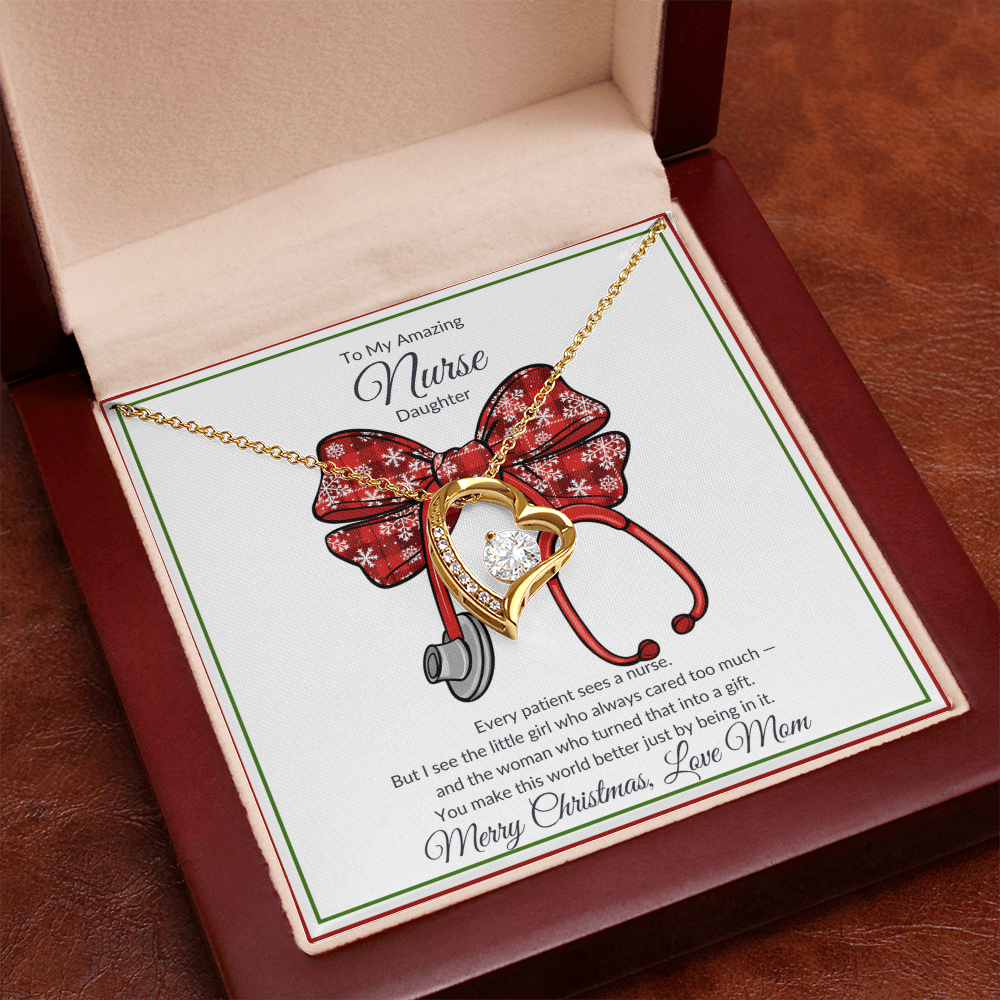 Amazing Nurse Daughter Heart Necklace