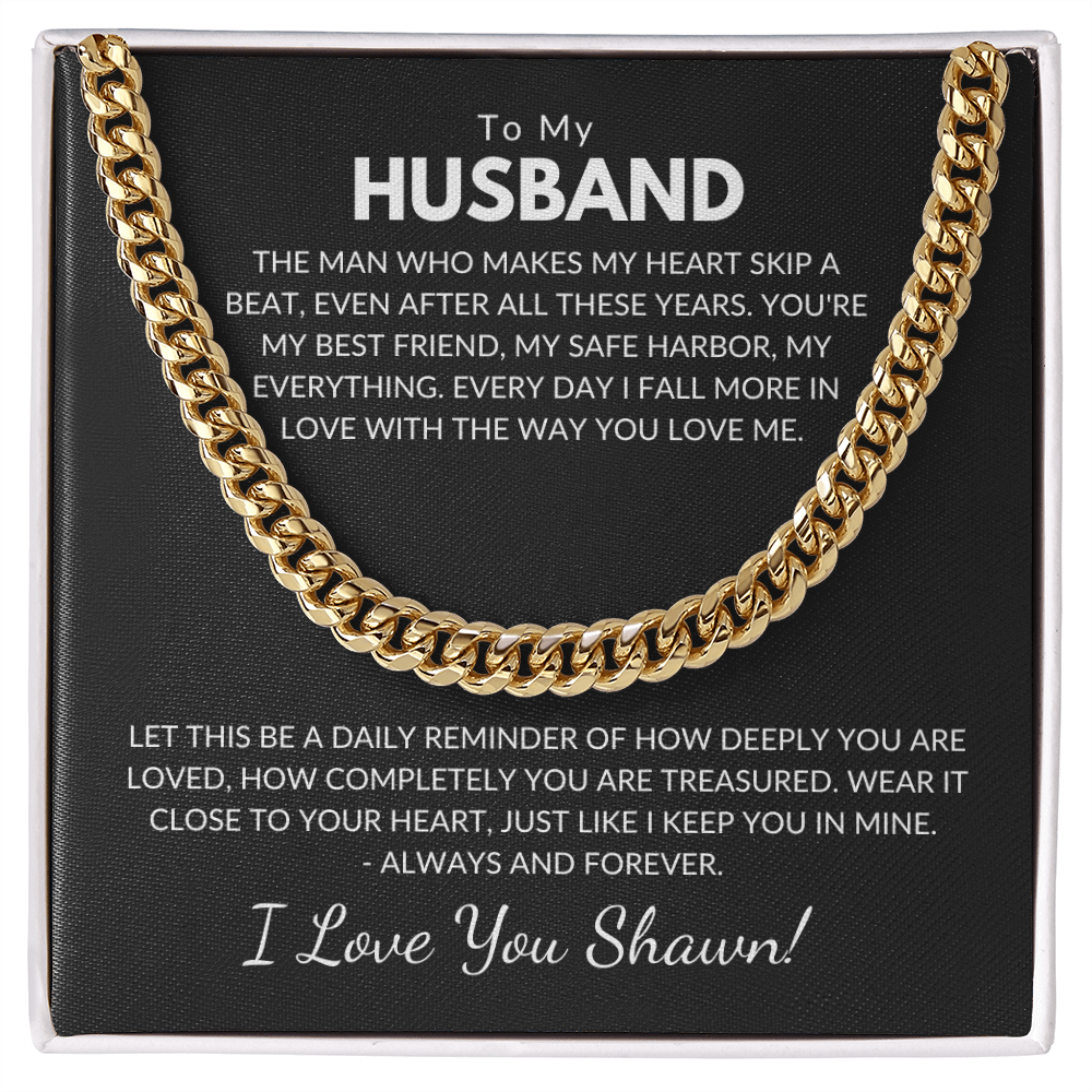 Husband Chain With Personalized Message Card