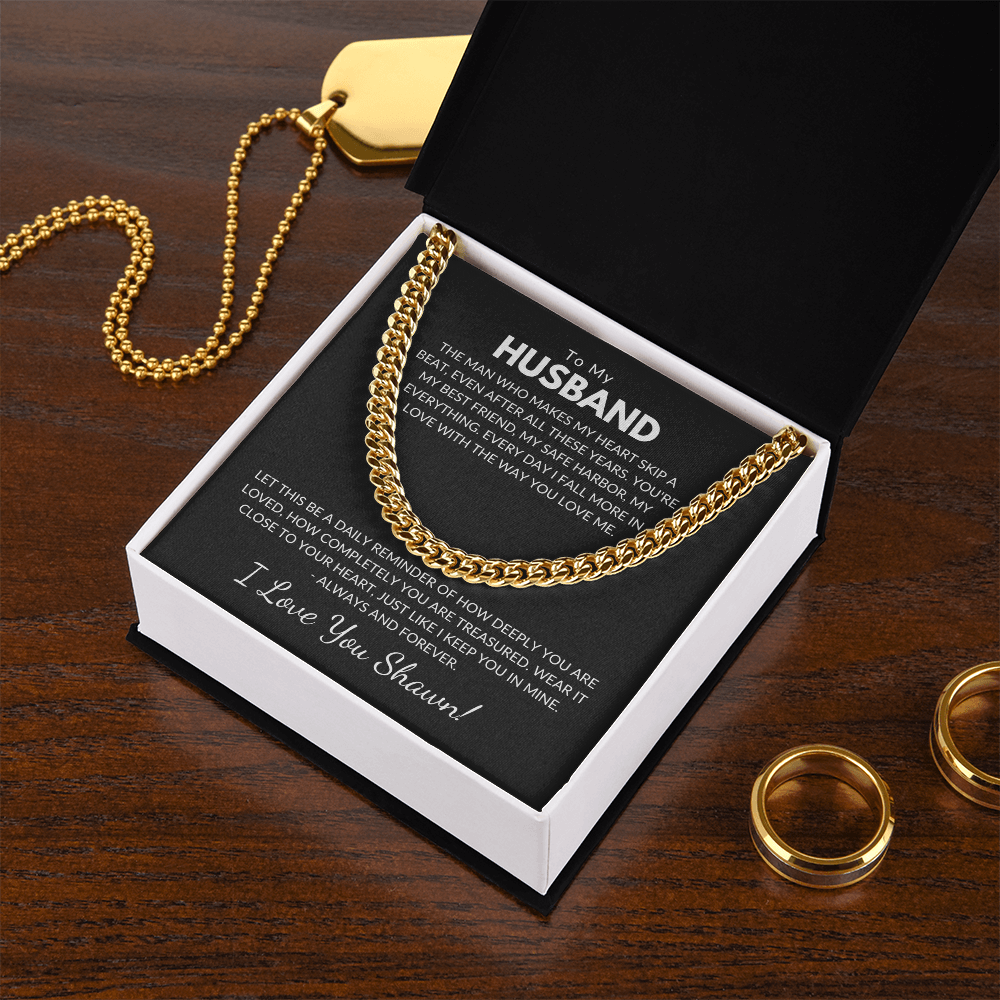 Husband Chain With Personalized Message Card