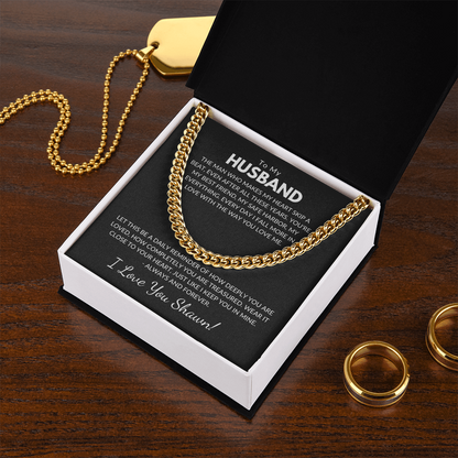 Husband Chain With Personalized Message Card