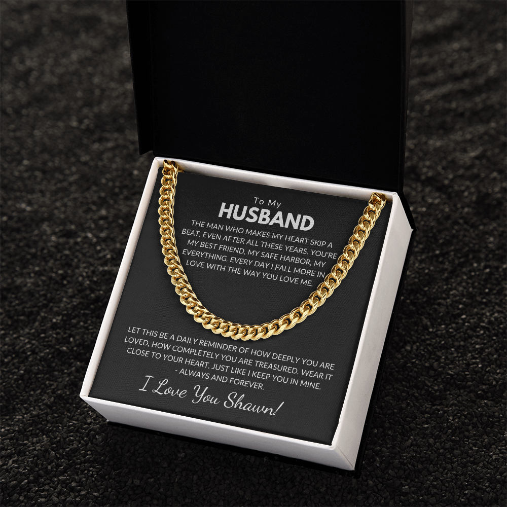 Husband Chain With Personalized Message Card