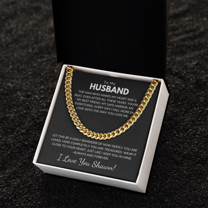 Husband Chain With Personalized Message Card