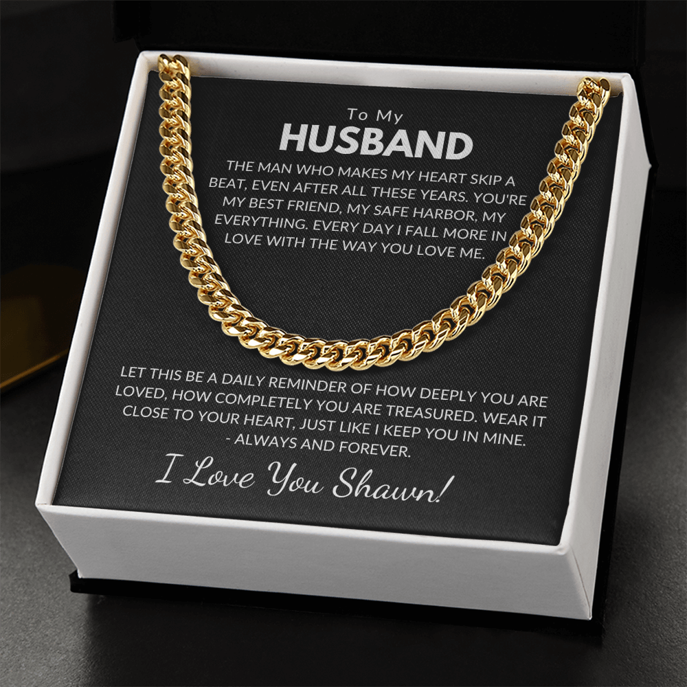 Husband Chain With Personalized Message Card