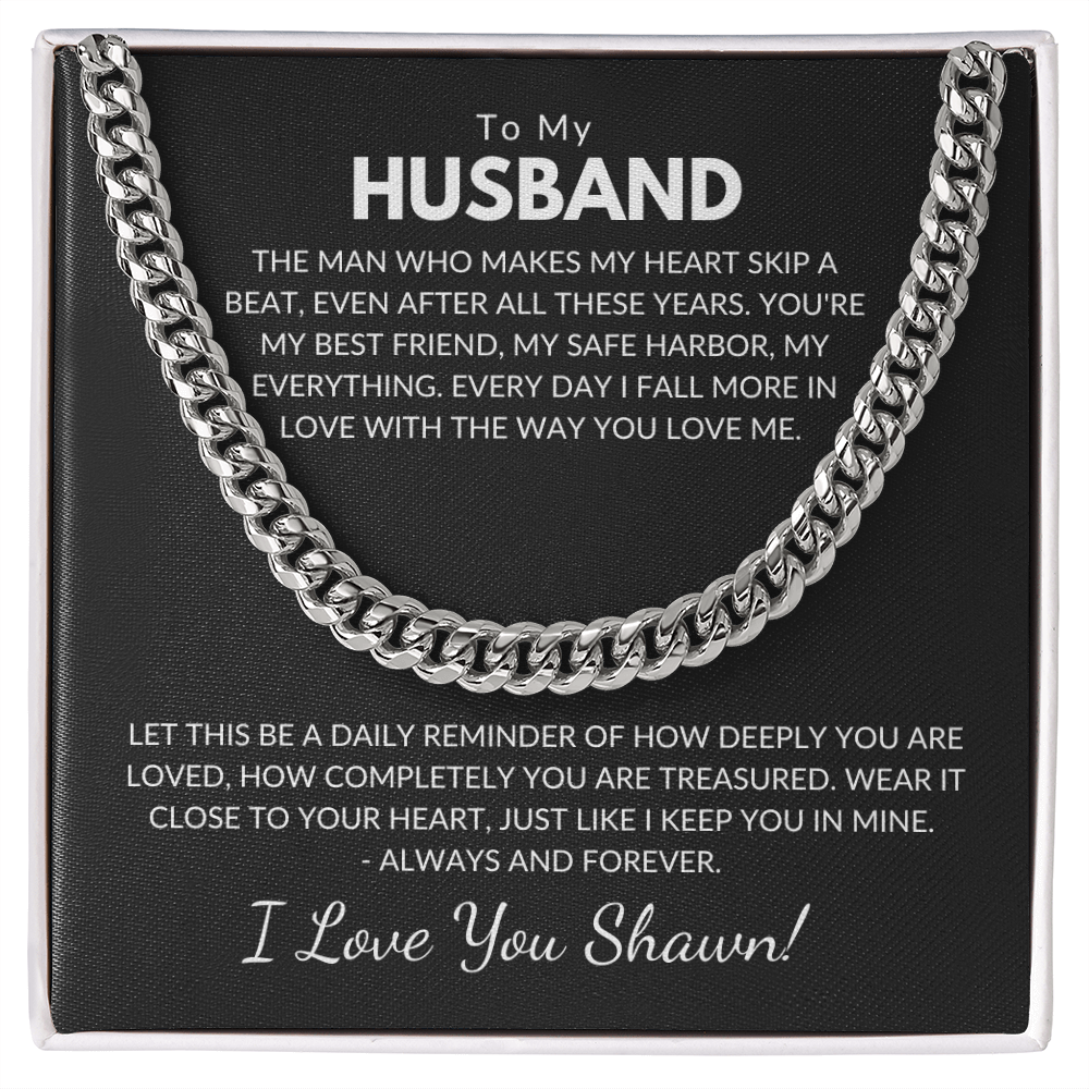 Husband Chain With Personalized Message Card
