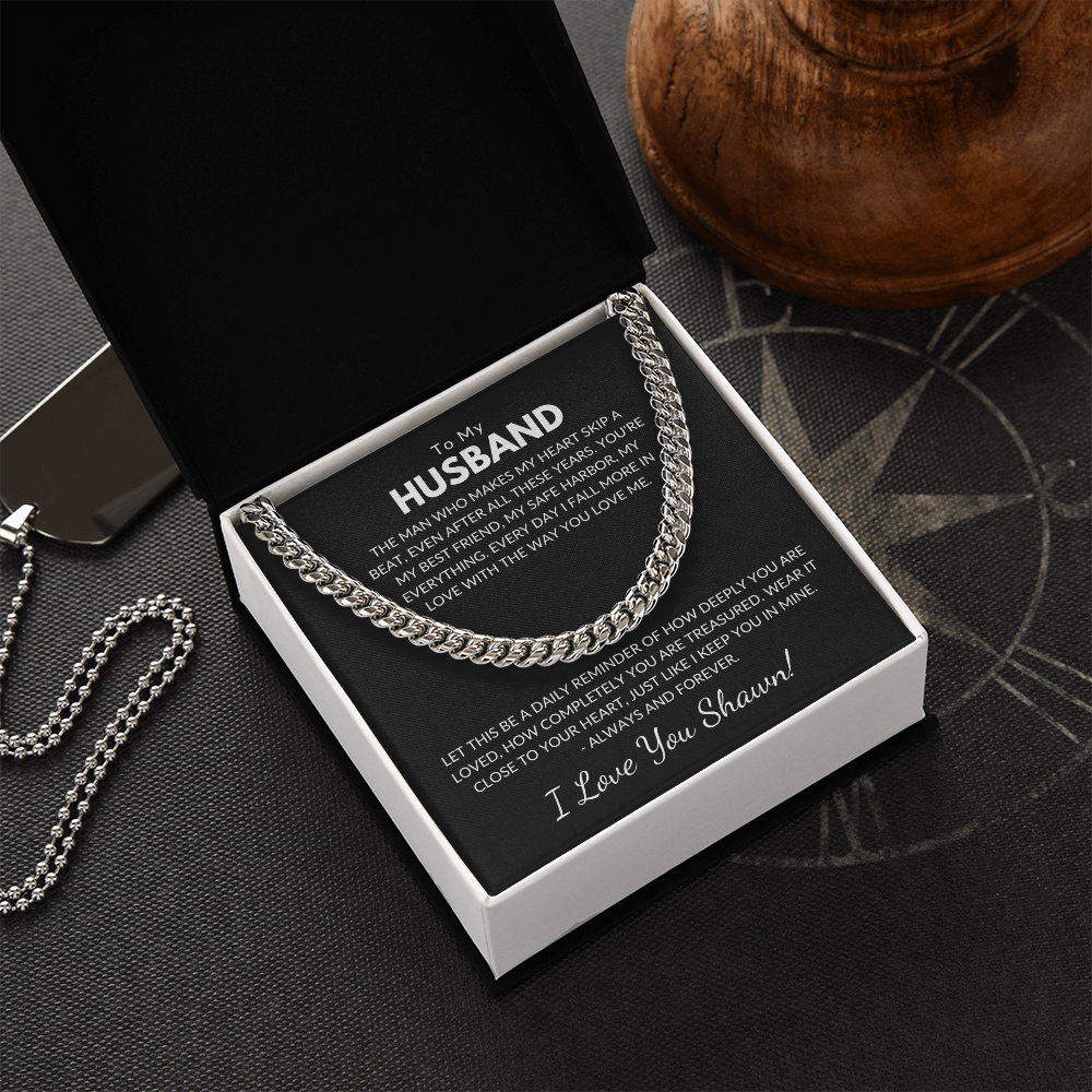 Husband Chain With Personalized Message Card