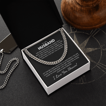 Husband Chain With Personalized Message Card