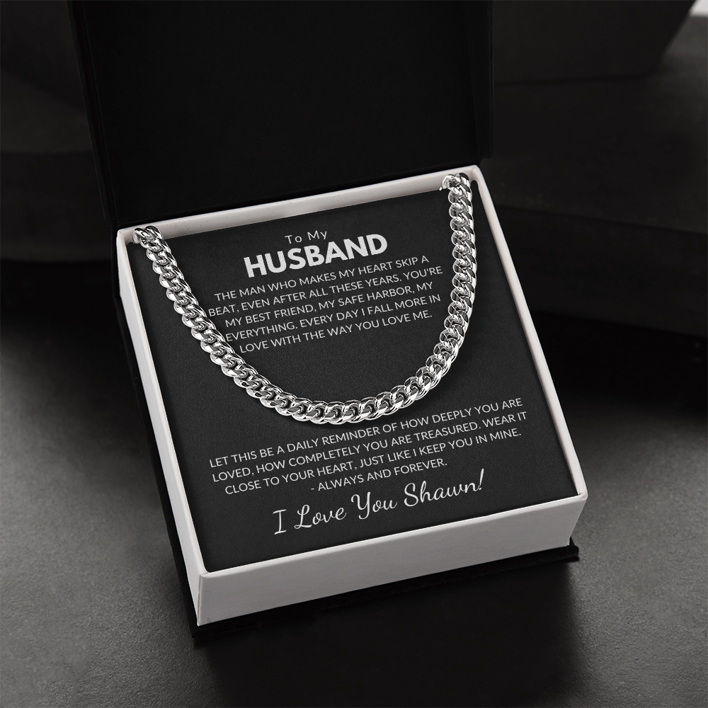 Husband Chain With Personalized Message Card