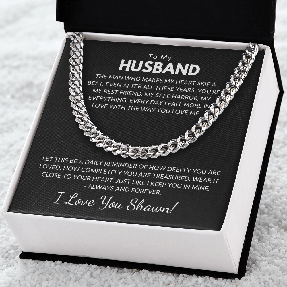 Husband Chain With Personalized Message Card
