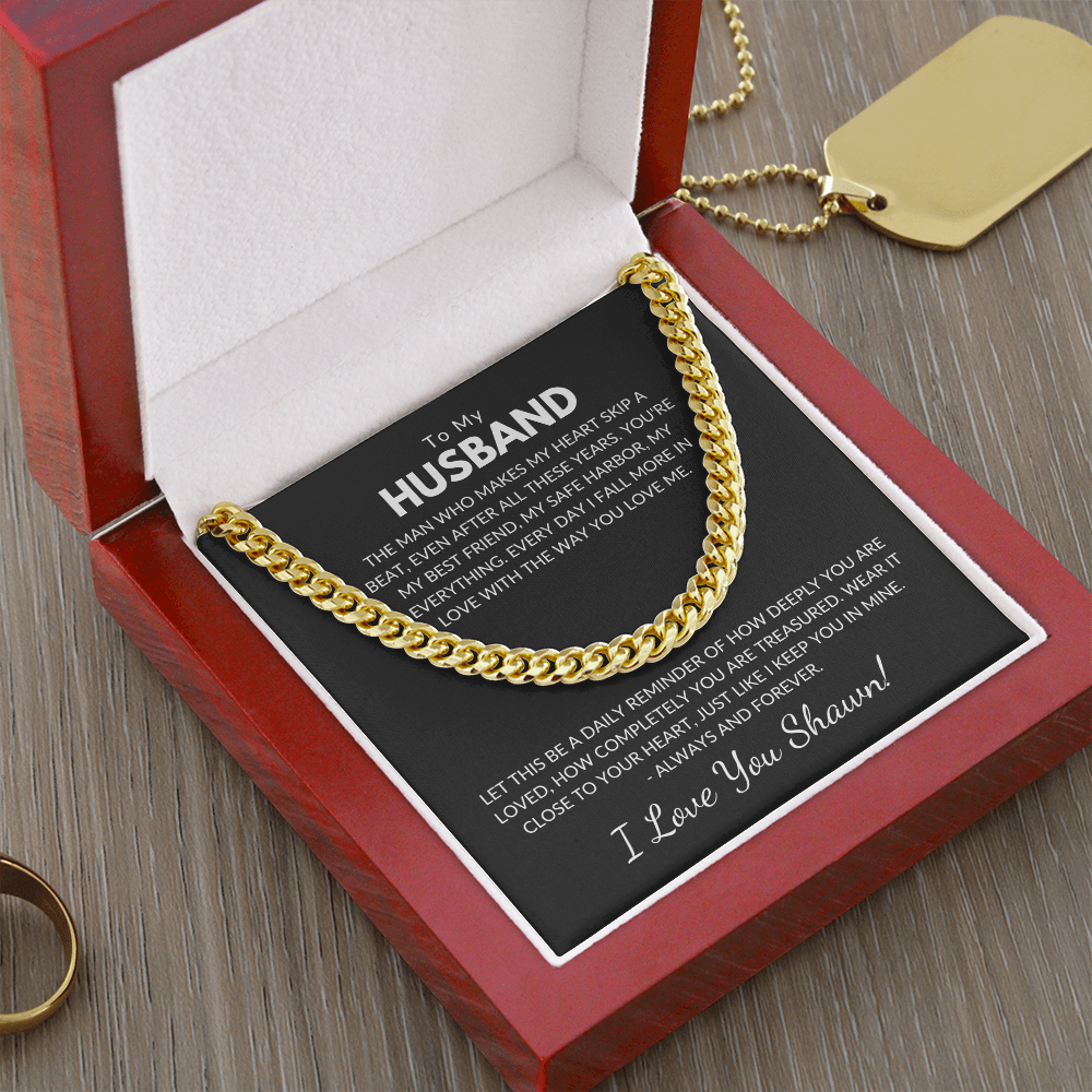 Husband Chain With Personalized Message Card