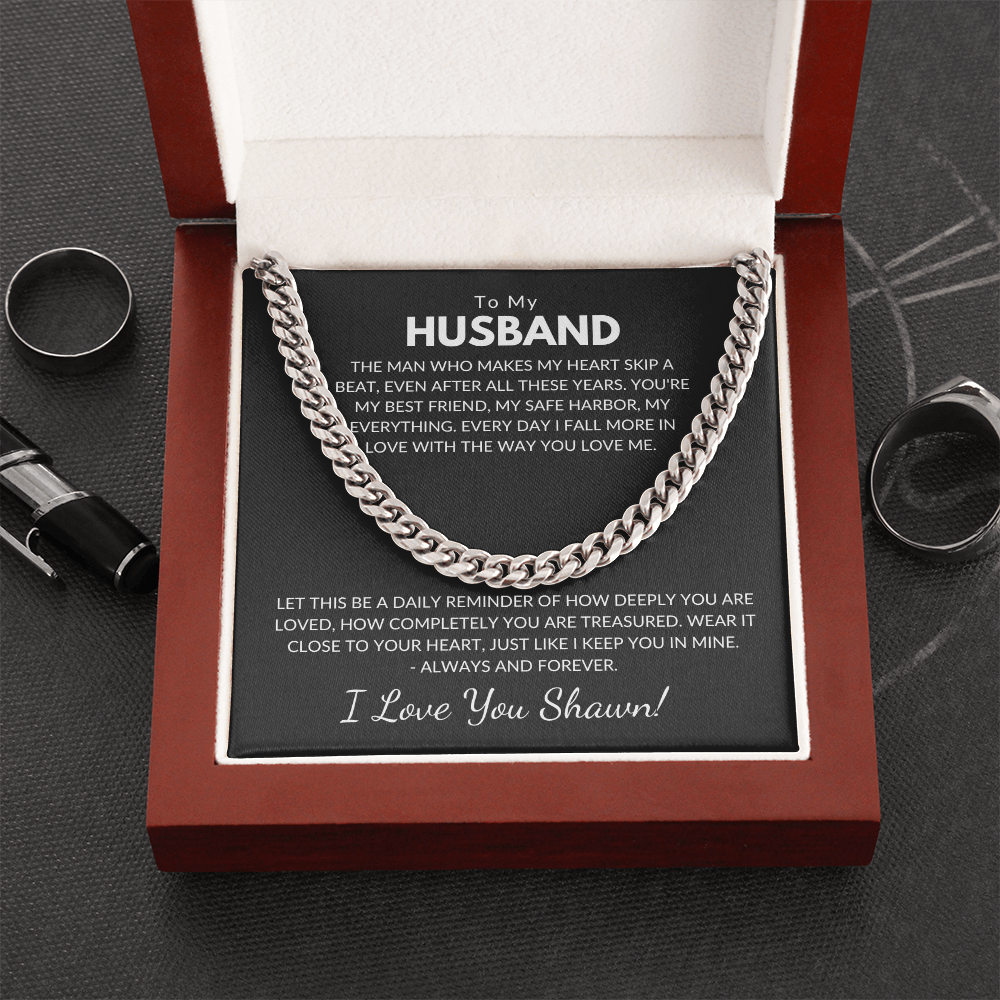Husband Chain With Personalized Message Card
