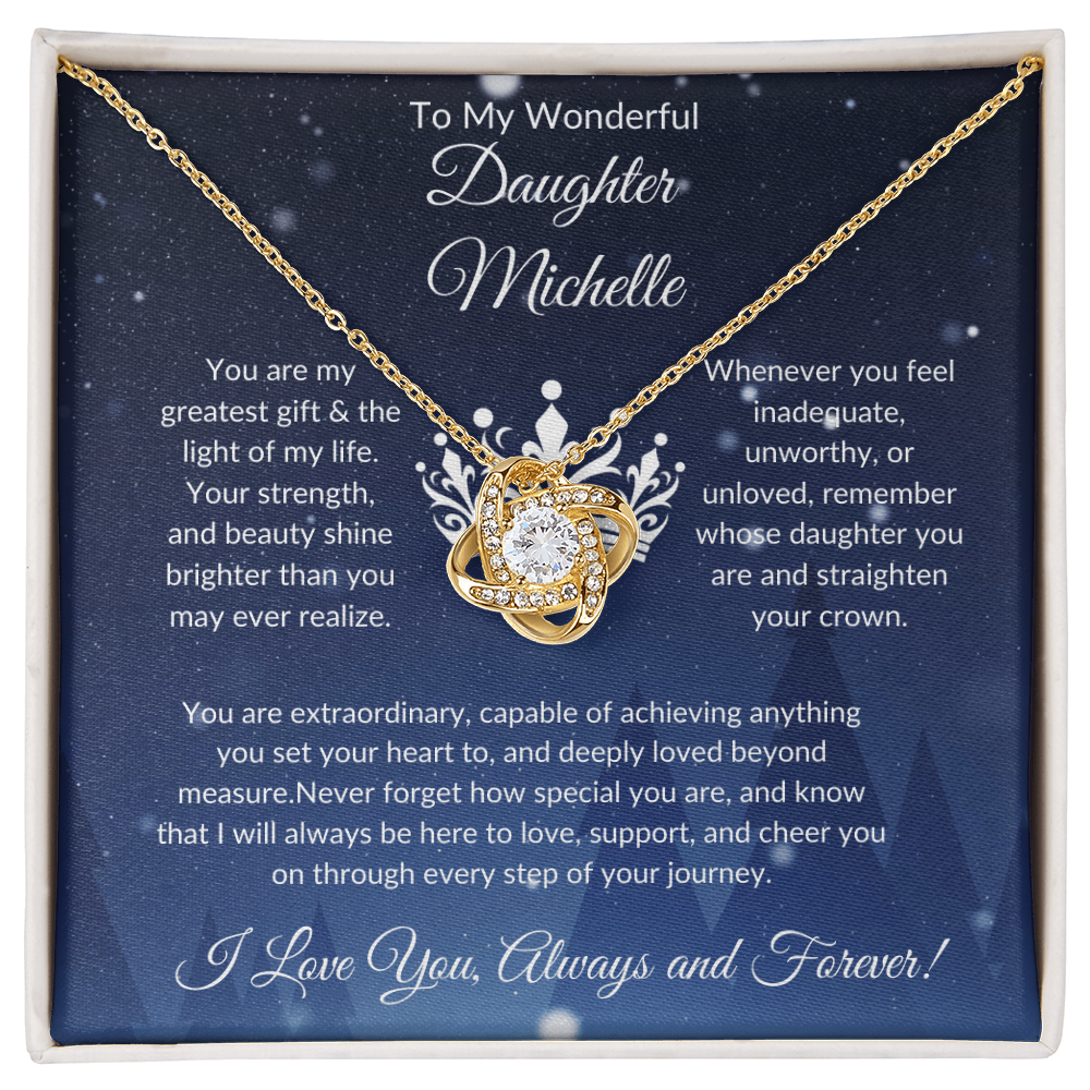 The Personalized "Straighten Your Crown" Love Knot Necklace: The Only Gift That Truly Says, "Remember Whose Daughter You Are"