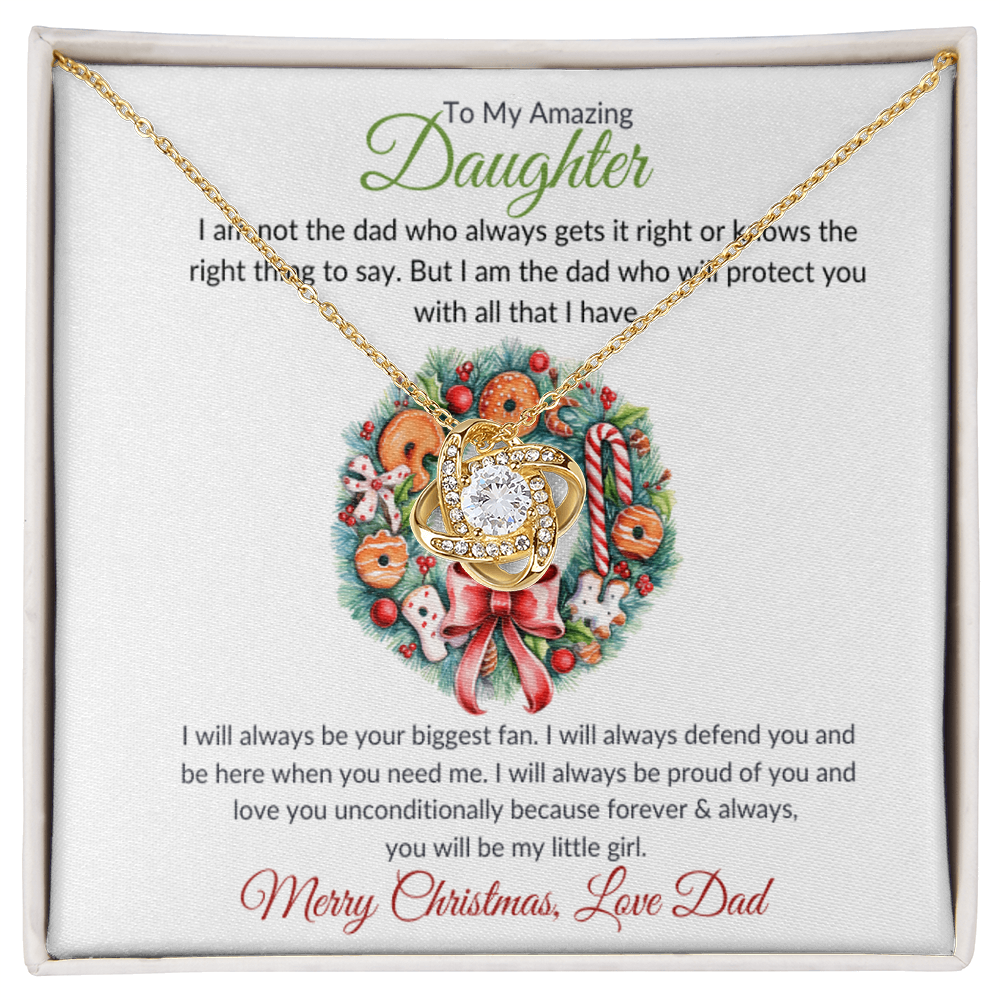 Daughter Love Knot Christmas Necklace