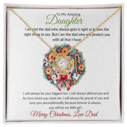 Daughter Love Knot Christmas Necklace