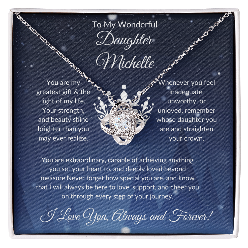 The Personalized "Straighten Your Crown" Love Knot Necklace: The Only Gift That Truly Says, "Remember Whose Daughter You Are"