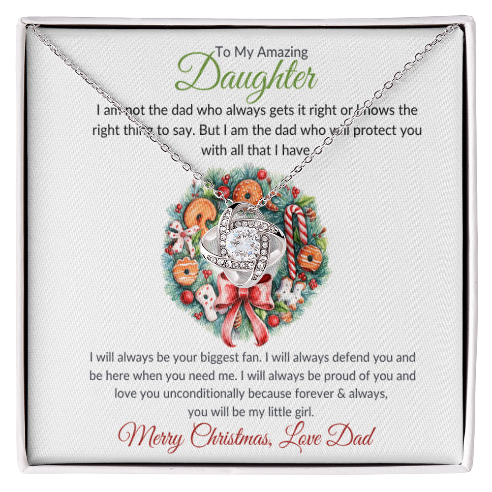 Daughter Love Knot Christmas Necklace