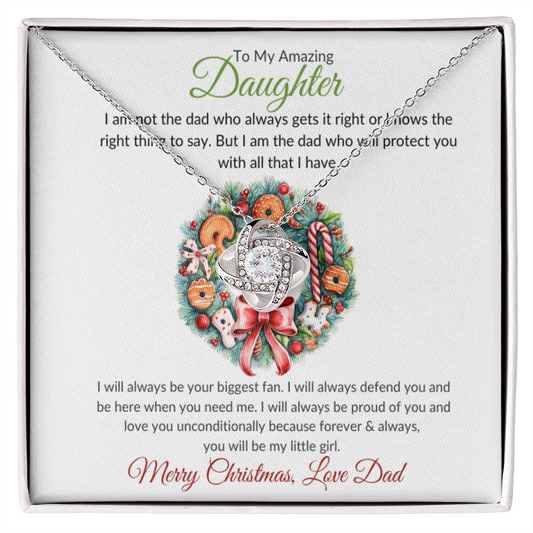 Daughter Love Knot Christmas Necklace