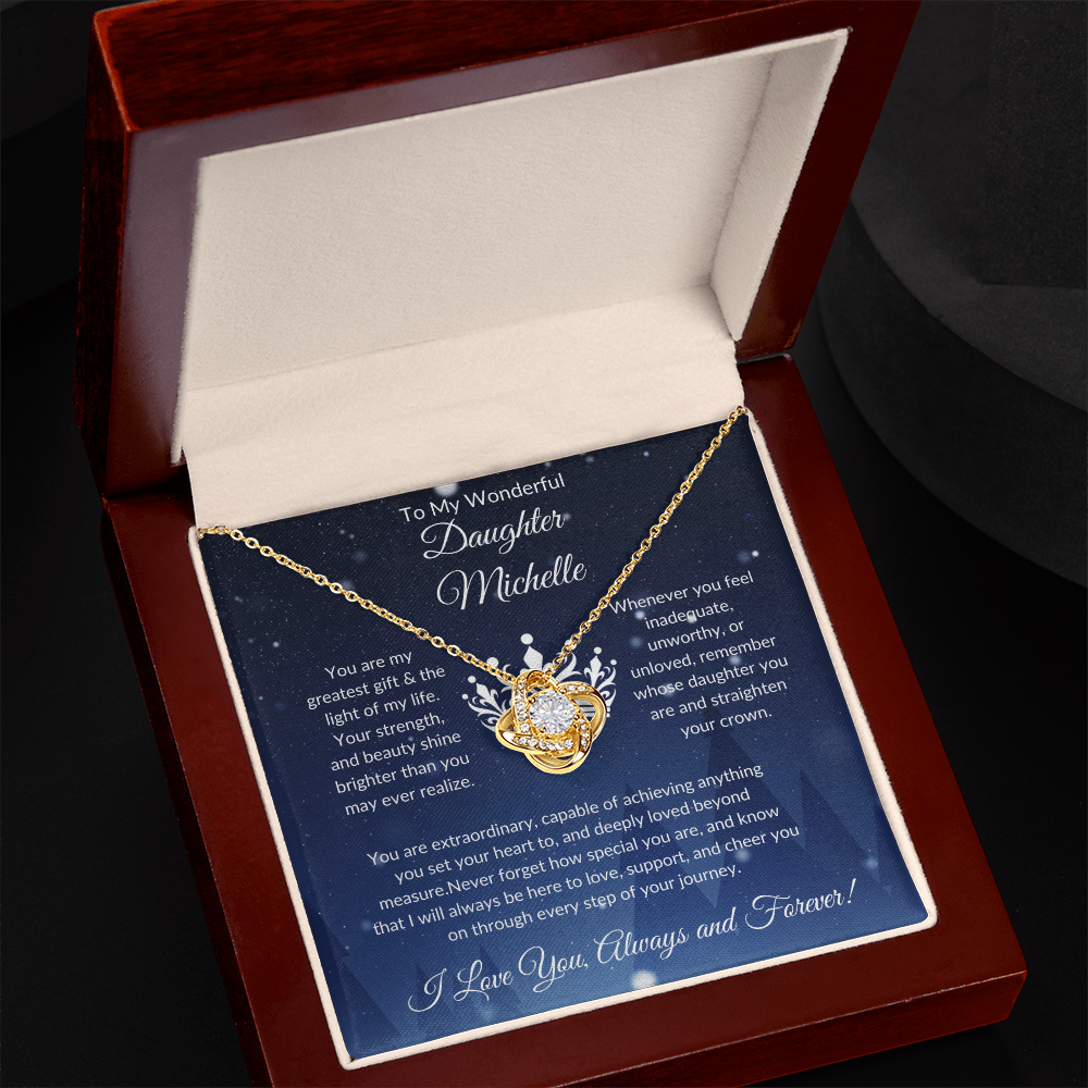 The Personalized "Straighten Your Crown" Love Knot Necklace: The Only Gift That Truly Says, "Remember Whose Daughter You Are"