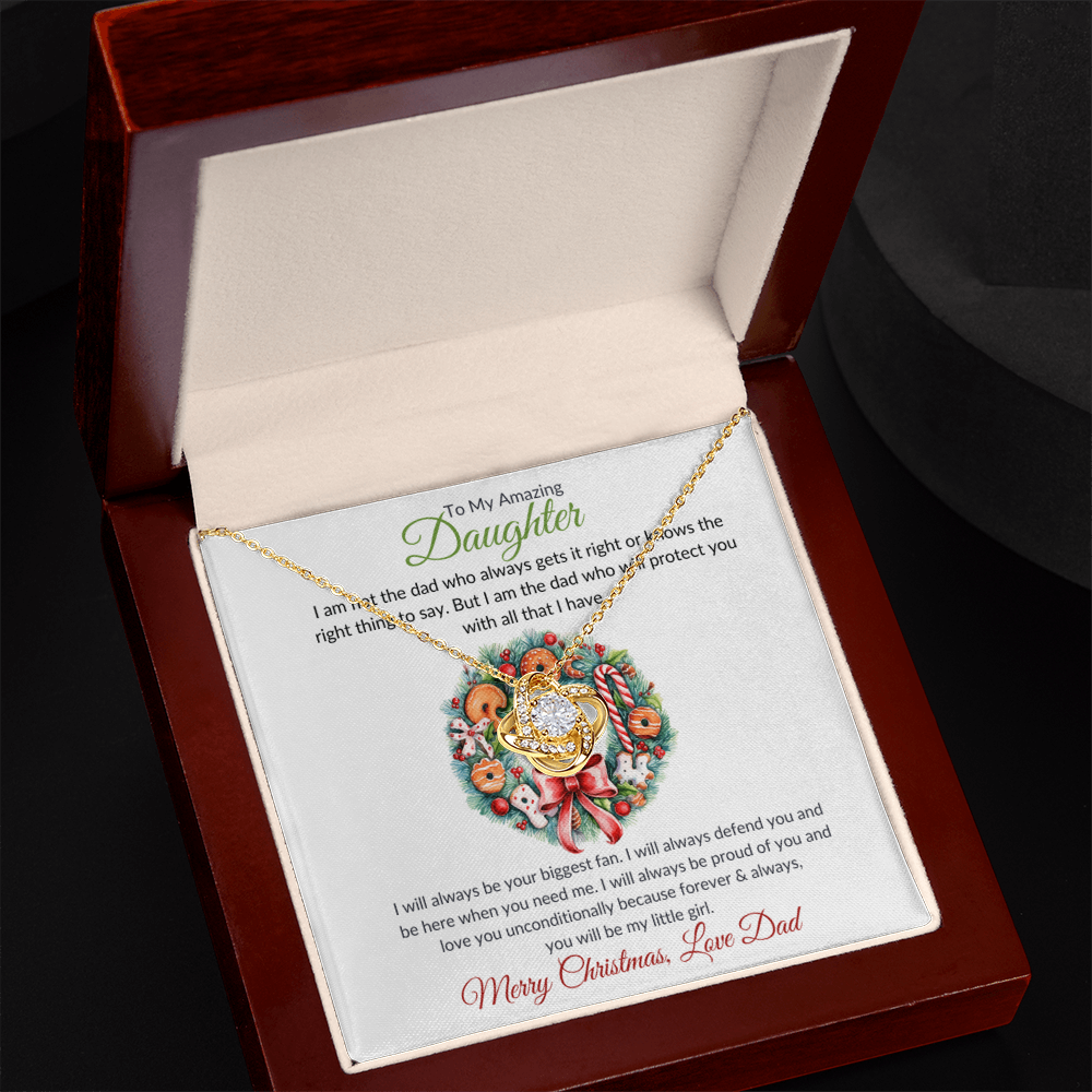 Daughter Love Knot Christmas Necklace