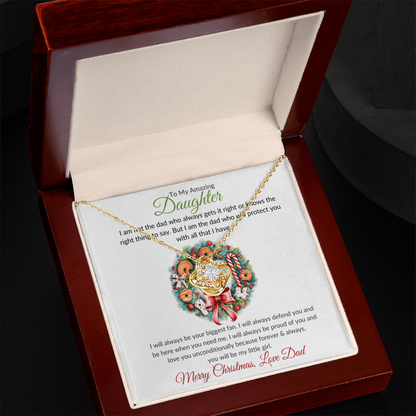 Daughter Love Knot Christmas Necklace