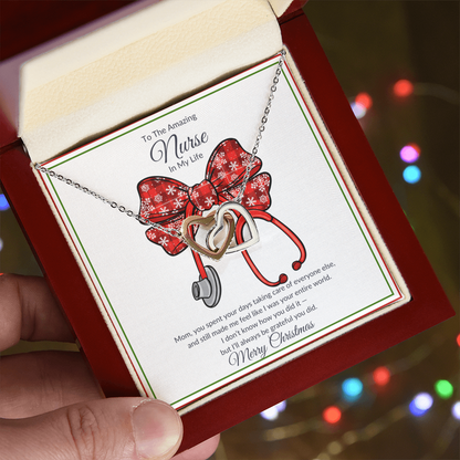 2 Hearts Mother Nurse Necklace