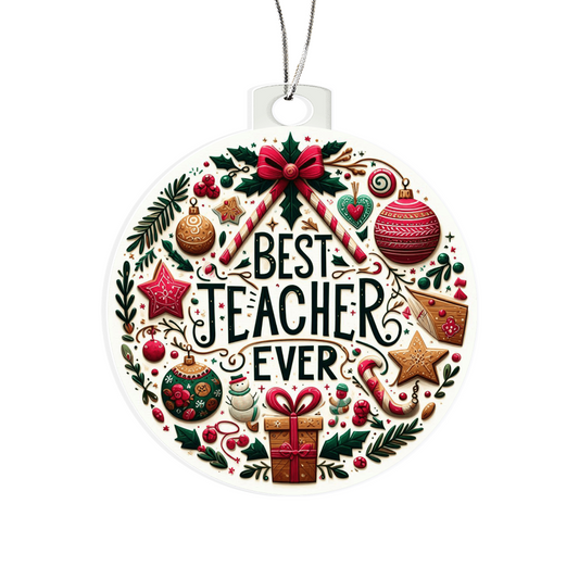 Best Teacher Ever Ornament V5