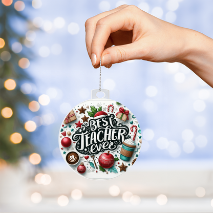 Best Teacher Ever Ornament V3