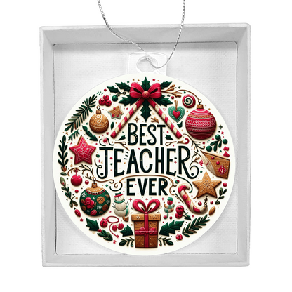 Best Teacher Ever Ornament V5