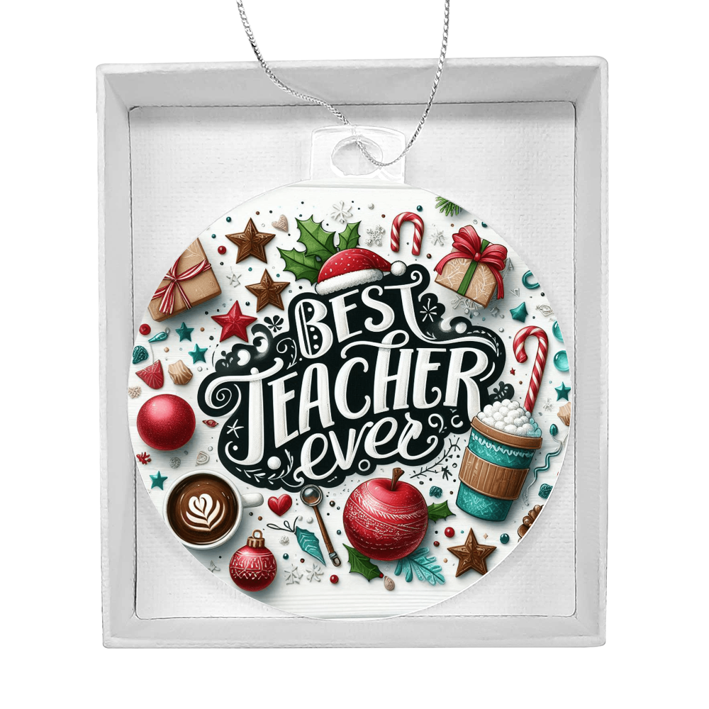 Best Teacher Ever Ornament V3