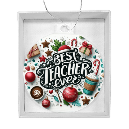 Best Teacher Ever Ornament V3