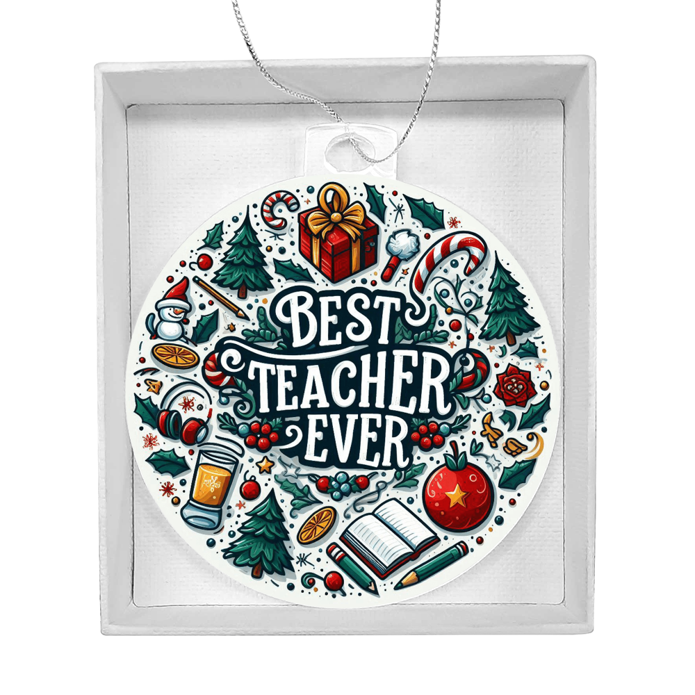Best Teacher Ever Ornament V4