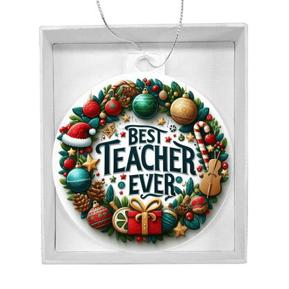 Best Teacher Ever Ornament V2
