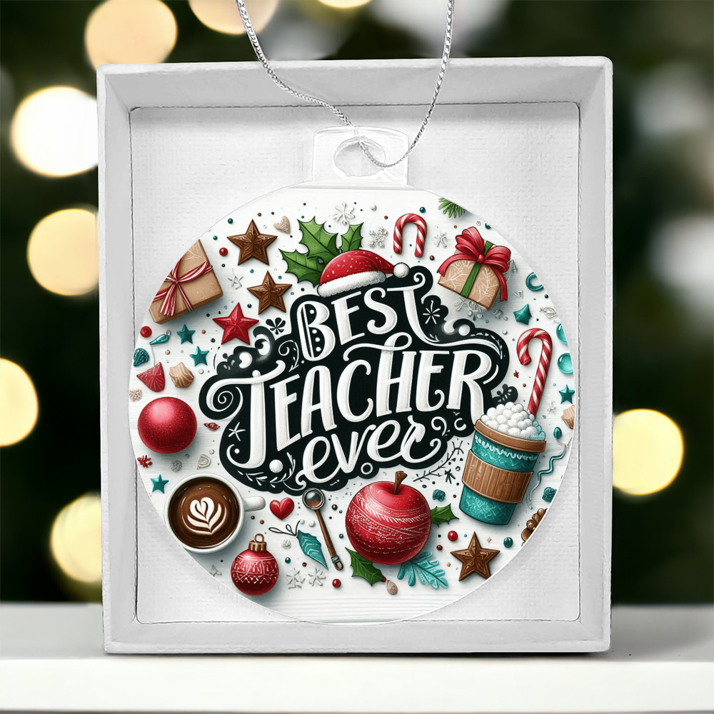 Best Teacher Ever Ornament V3