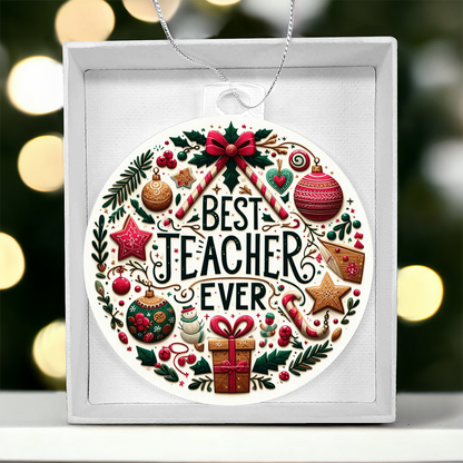 Best Teacher Ever Ornament V5