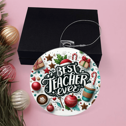 Best Teacher Ever Ornament V3
