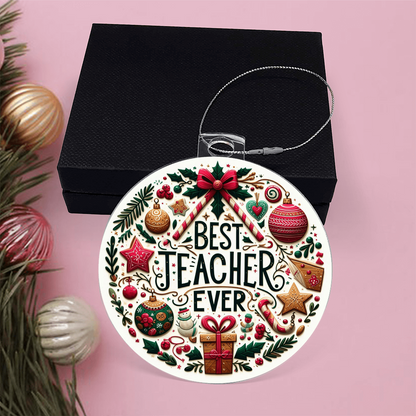Best Teacher Ever Ornament V5