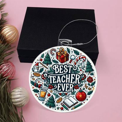 Best Teacher Ever Ornament V4