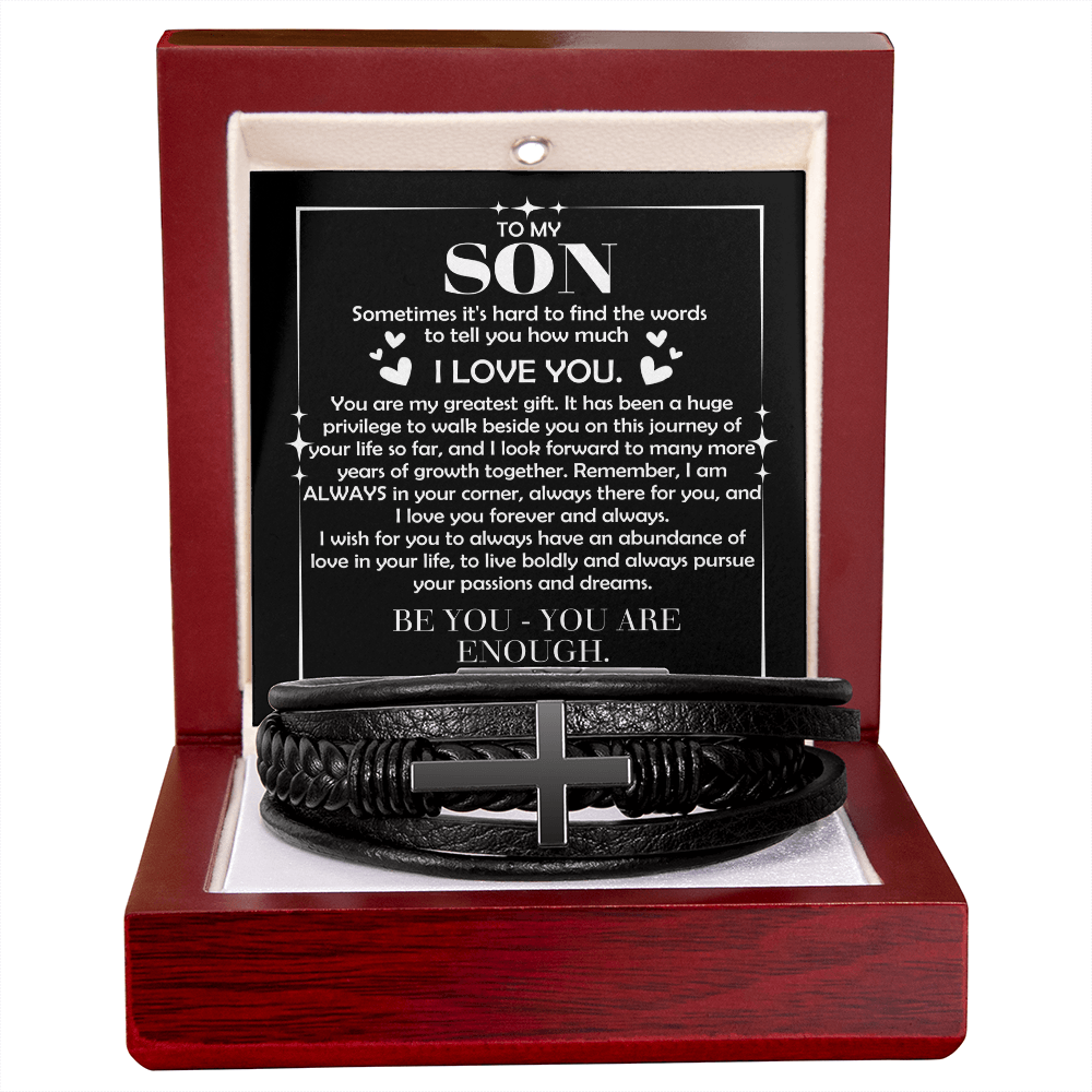 To My Son Cross Bracelet