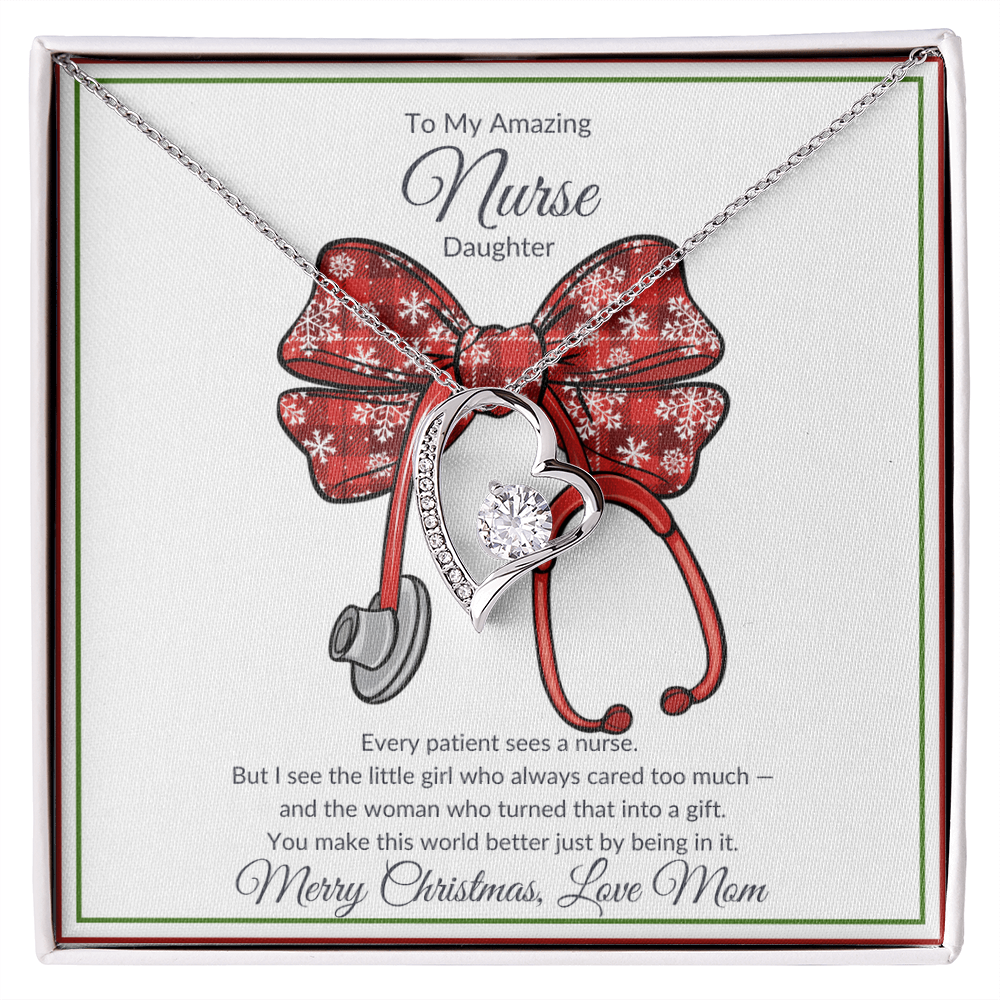 Amazing Nurse Daughter Heart Necklace