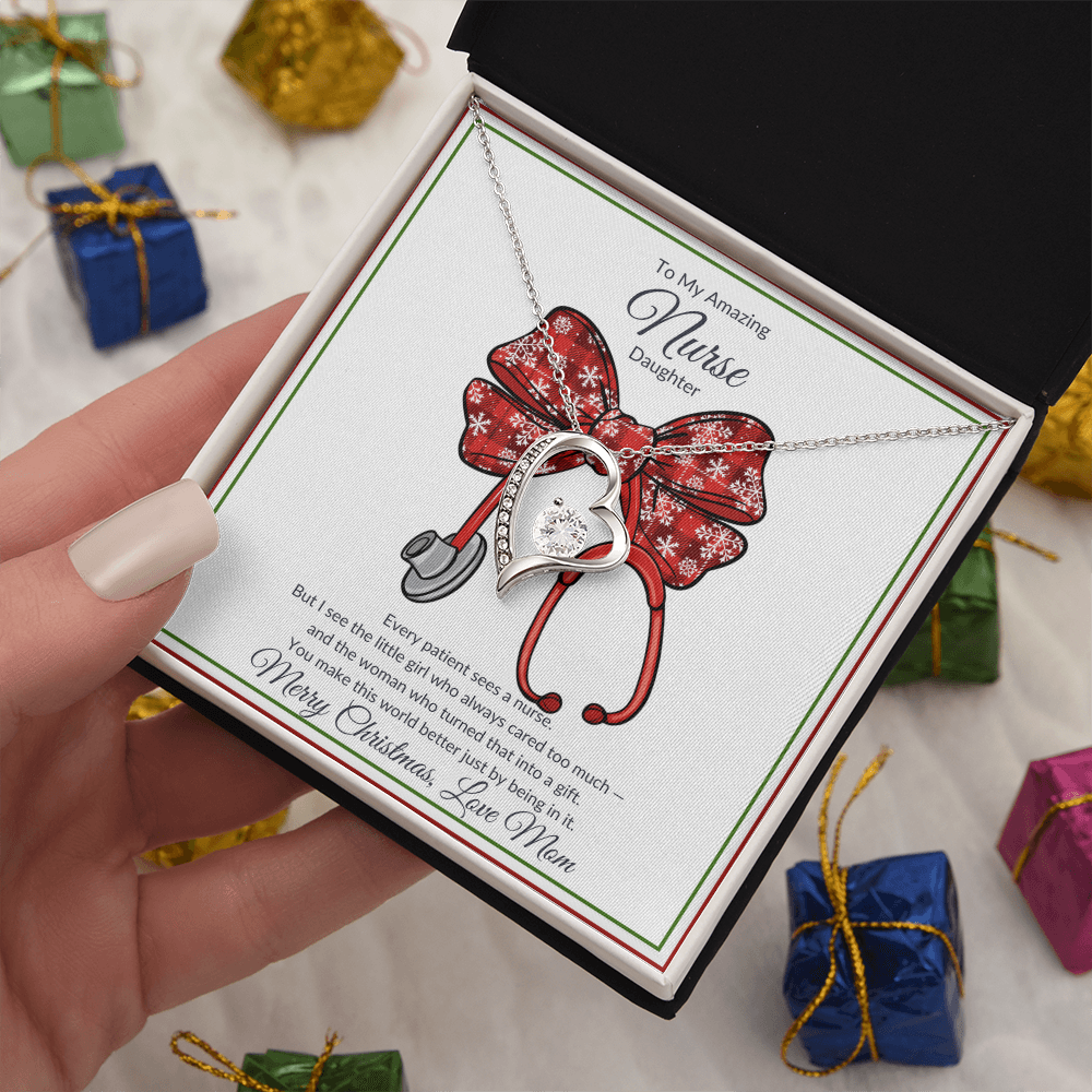 Amazing Nurse Daughter Heart Necklace