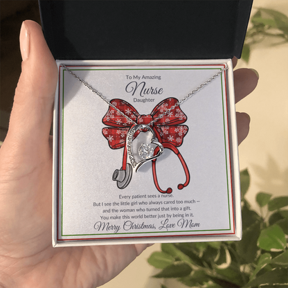 Amazing Nurse Daughter Heart Necklace