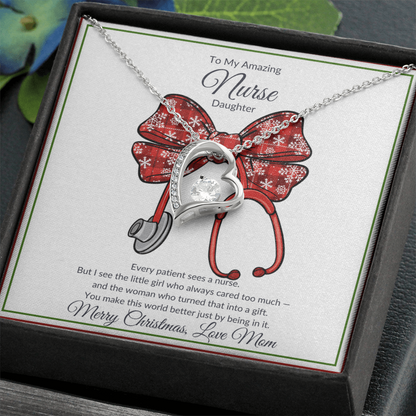 Amazing Nurse Daughter Heart Necklace