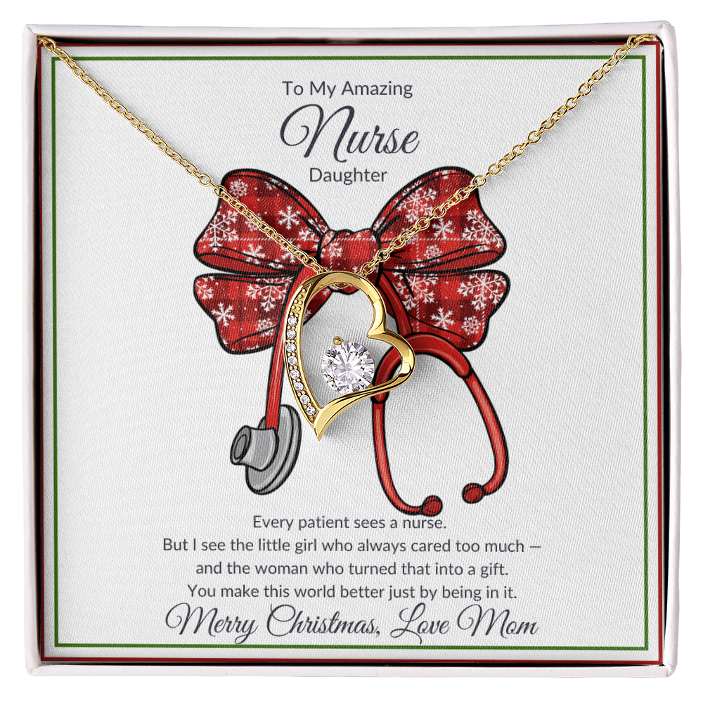 Amazing Nurse Daughter Heart Necklace