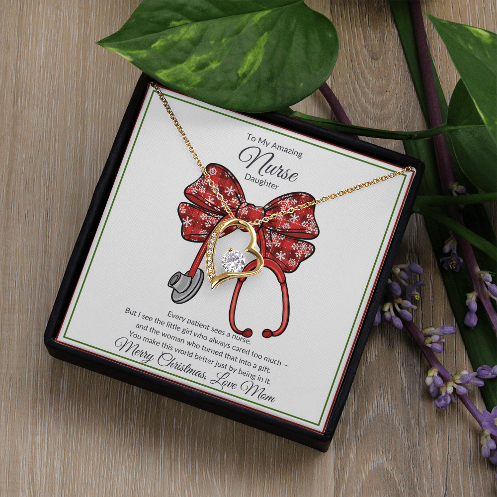 Amazing Nurse Daughter Heart Necklace
