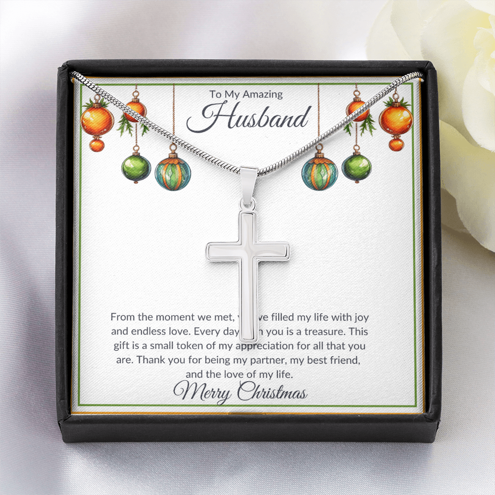 Christmas Husband Cross Necklace