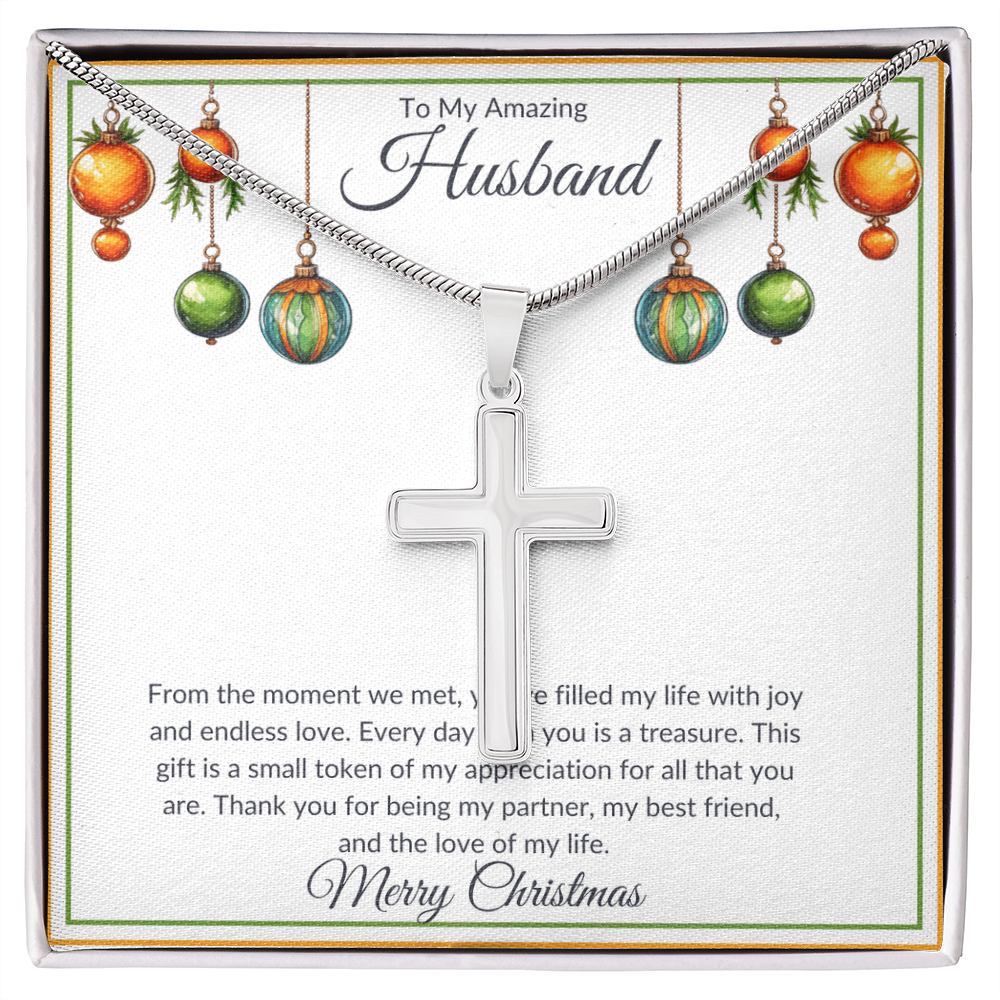 Christmas Husband Cross Necklace