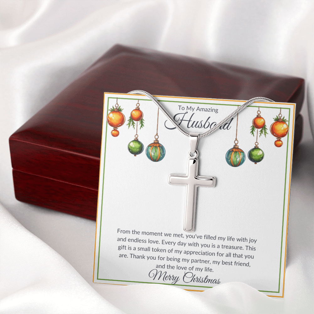 Christmas Husband Cross Necklace