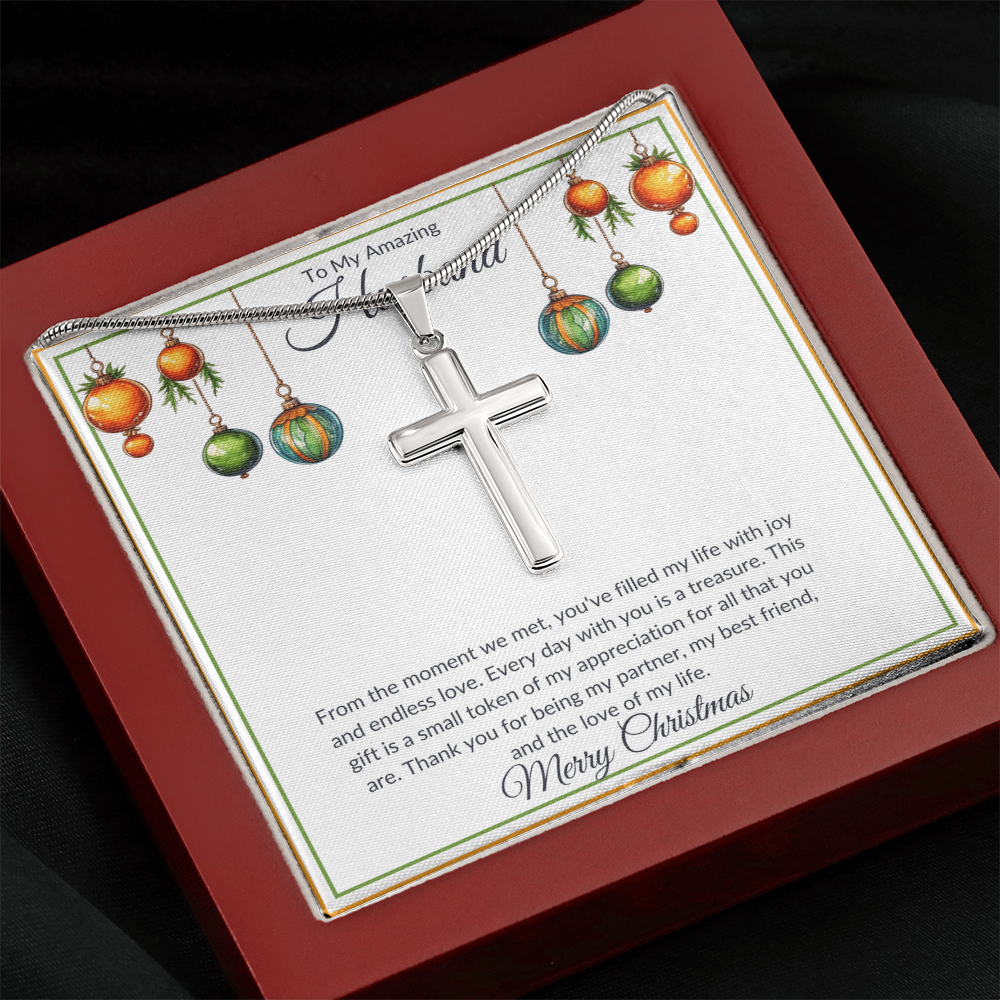 Christmas Husband Cross Necklace